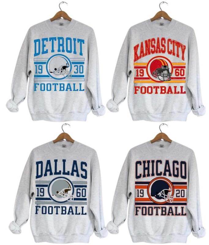 Retro Crewneck Football Sweatshirt